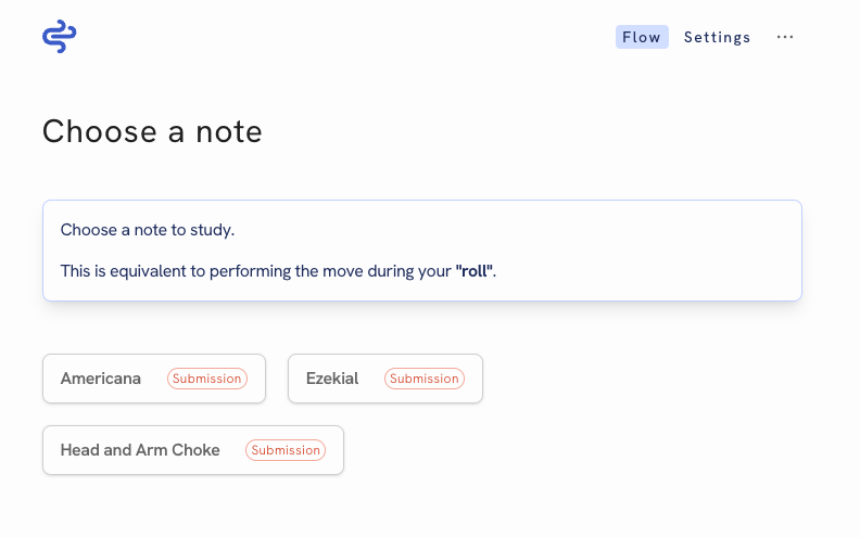 Choose note portion of study session.